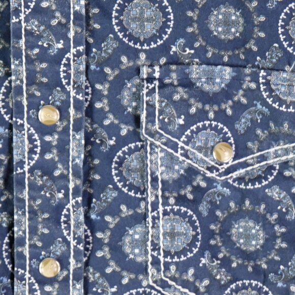 Ariat Shirt Mens Large Blue Geometric Pearl Snap Western Long Sleeve Colorful - Picture 4 of 9